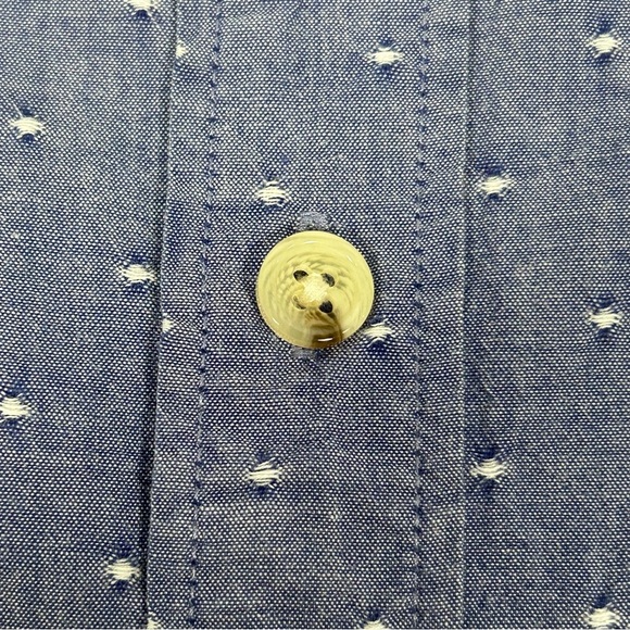J. Crew Men's Casual Blue Button-Down Shirt with Textured Dots - Picture 7 of 12